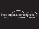 Нож справа, вилка слева